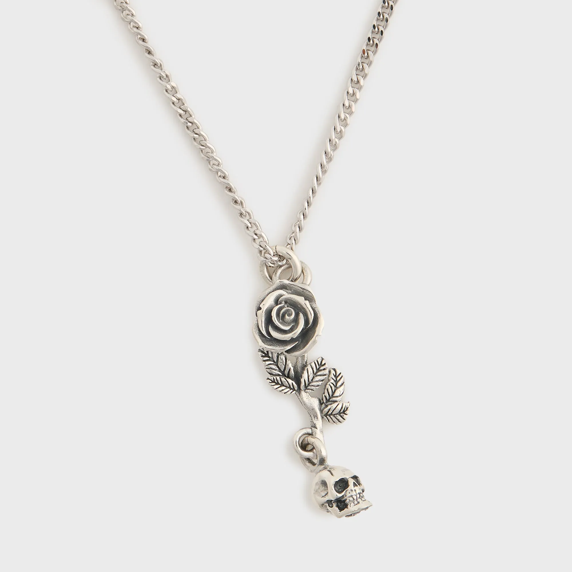 Emanuele Bicocchi Rose And Skull Pendant Necklace - Silver sold by Kith product image thumbnail 2