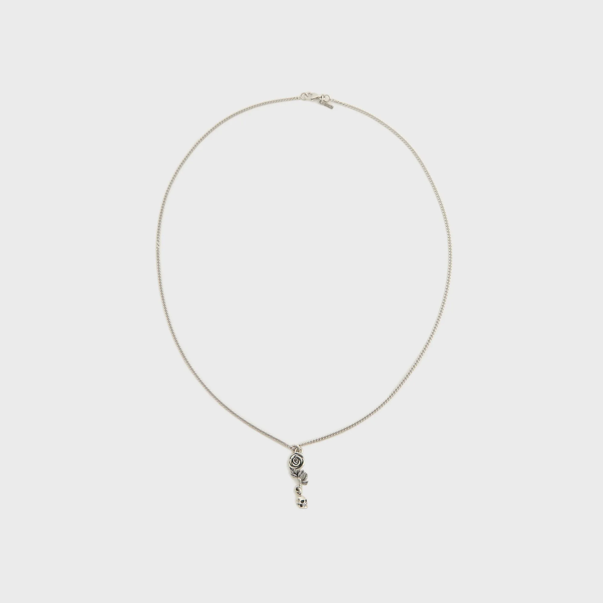 Emanuele Bicocchi Rose And Skull Pendant Necklace - Silver sold by Kith