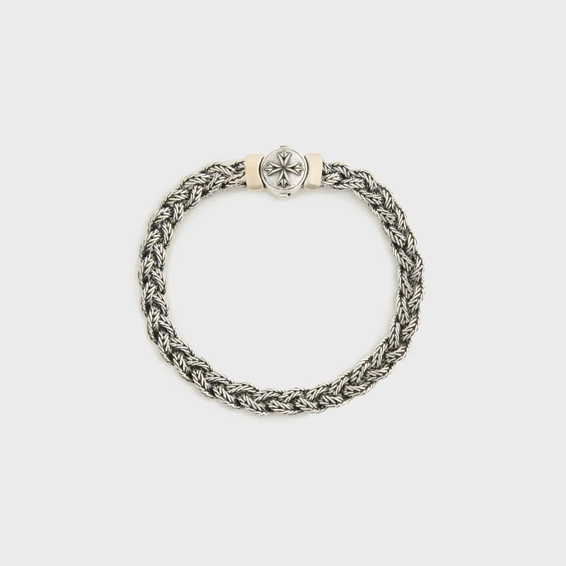Emanuele Bicocchi Diamond-Cut Braided Bracelet Small - Silver sold by Kith