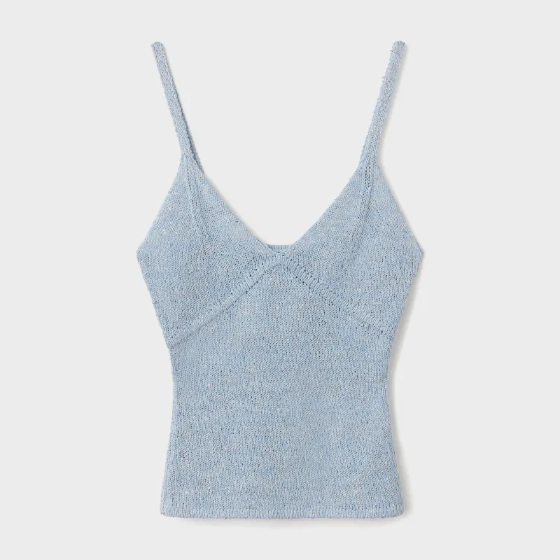 Asta Resort Carolina Camisole - Sky Blue Sequin sold by Kith