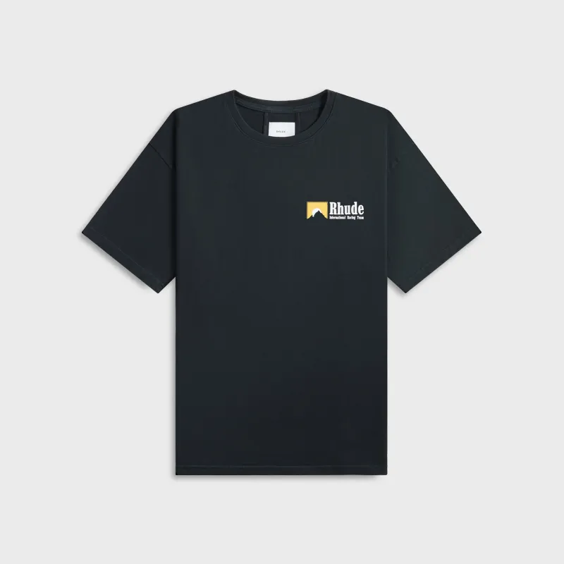 Rhude International Racing Logo Tee - Vintage Black sold by Kith