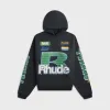 Rhude Roadway Racing Hoodie - Vintage Black sold by Kith