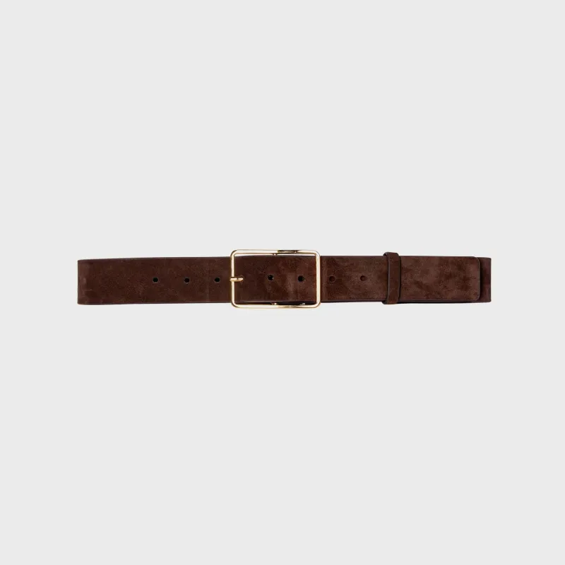 Black Suede Studio Mija Belt - Brown Suede sold by Kith