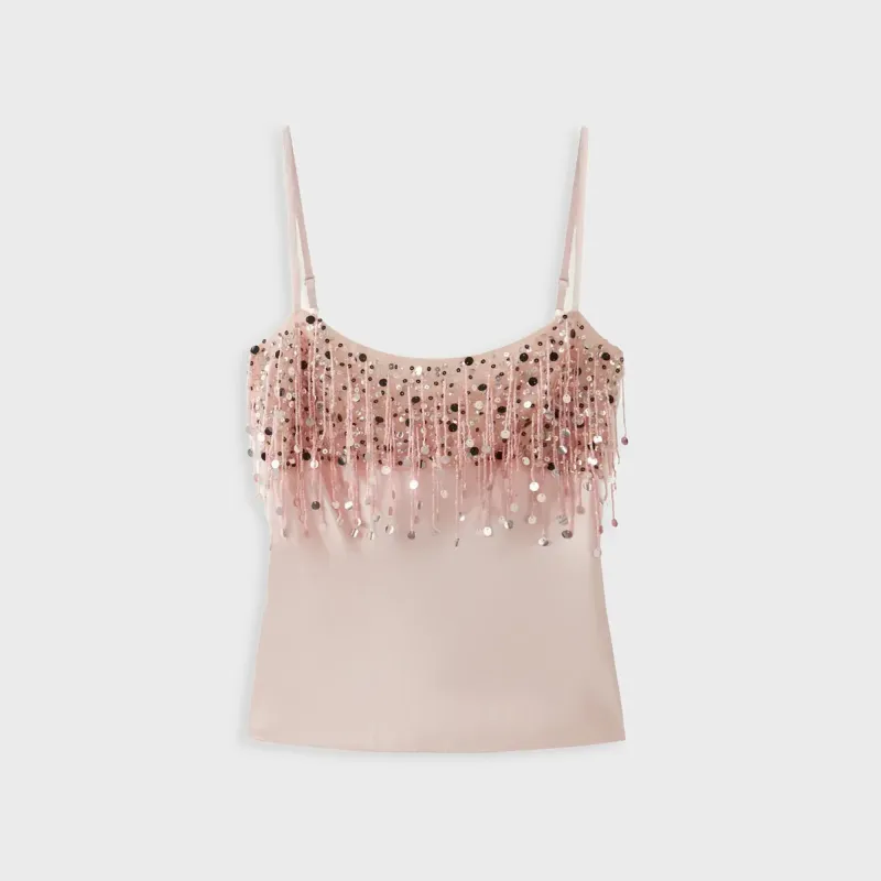 Asta Resort Yasmin Hand Beaded Tank - Blush Pink sold by Kith