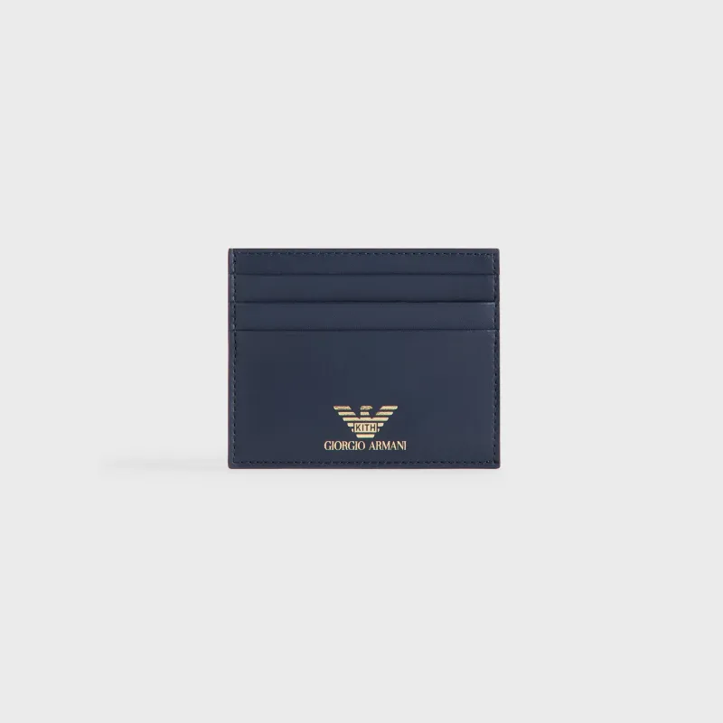 Giorgio Armani & Kith Leather Card Holder - Nocturnal sold by Kith