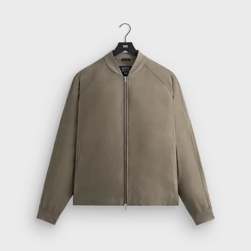 Giorgio Armani & Kith Silky Bomber Jacket - Gravel sold by Kith