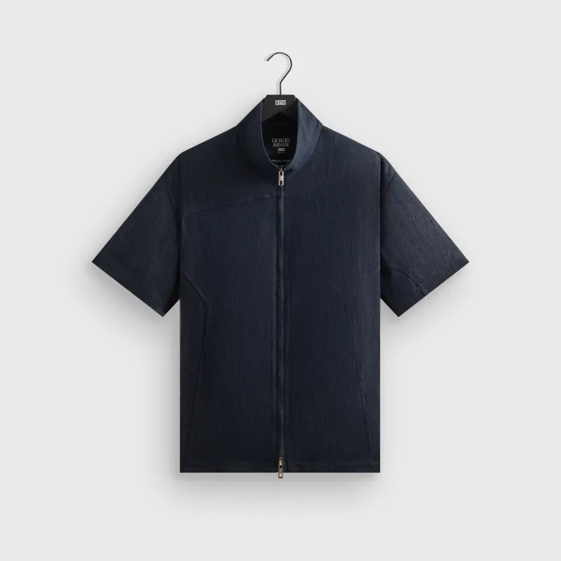 Giorgio Armani & Kith Open Weave Colton Zip-Up Shirt - Nocturnal sold by Kith