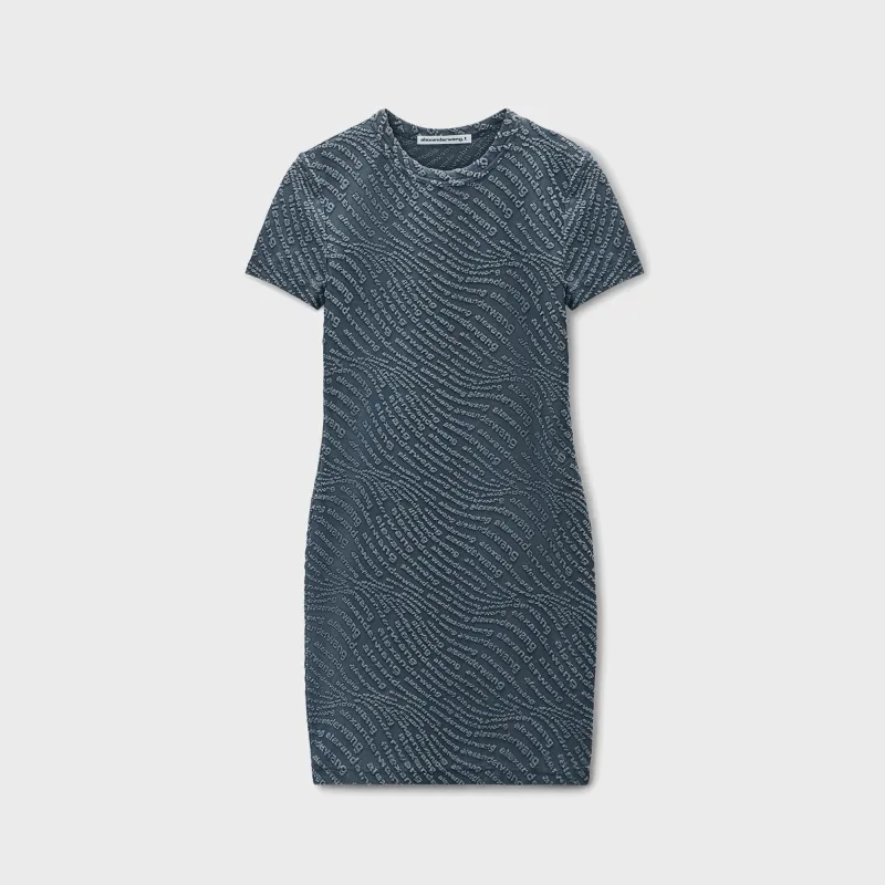 Alexander Wang Jacquard Logo Mini Dress - Graphite sold by Kith