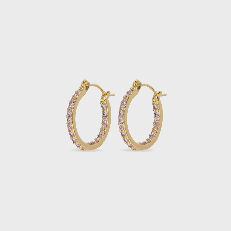 Crystal Haze Serena Small Hoops - Pink sold by Kith