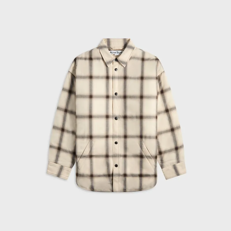 Acne Studios Flannel Button-Up Shirt - Beige / Multi sold by Kith