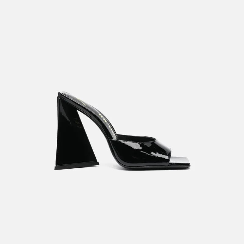 The Attico Devon Mule 115mm - Patent Nappa Black sold by Kith