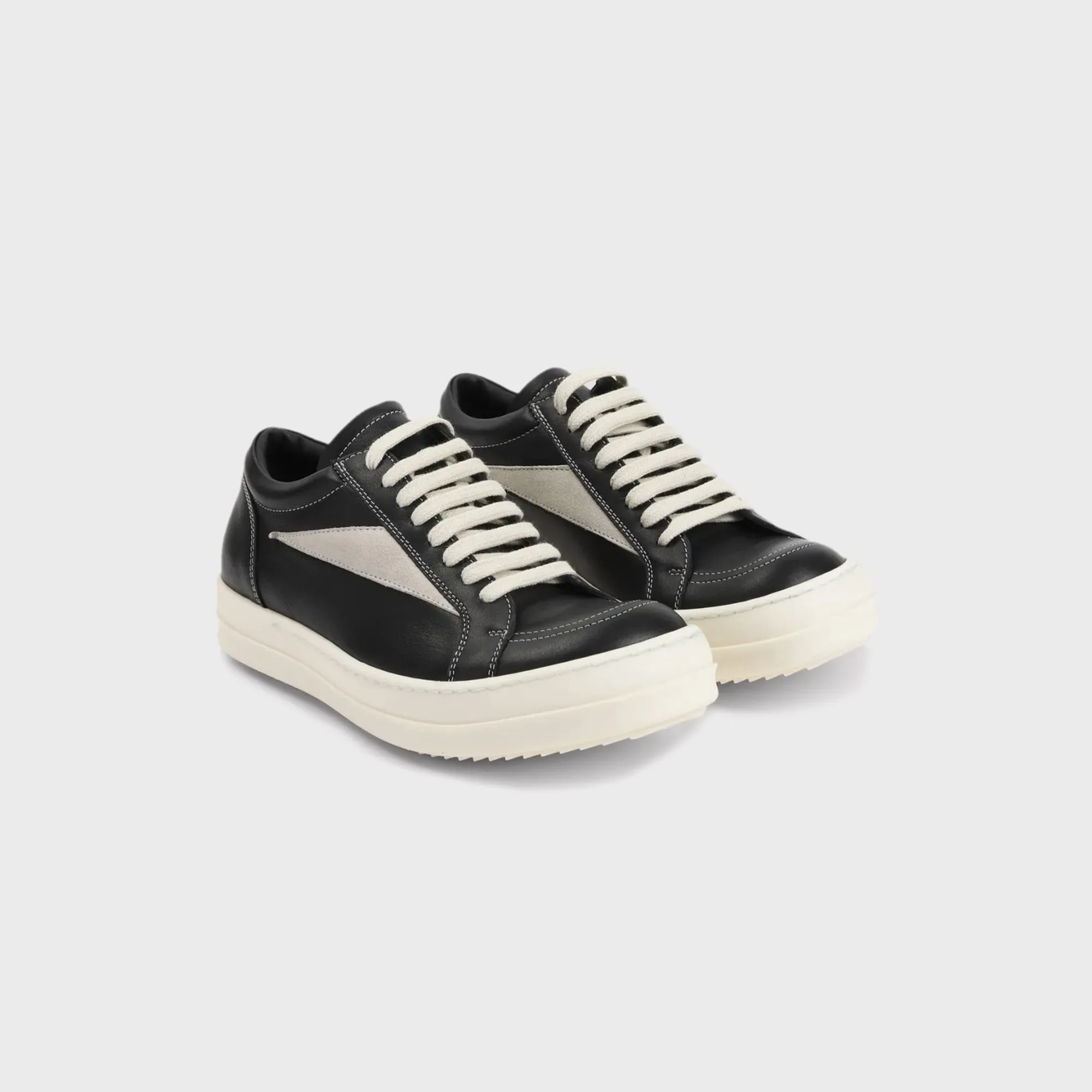 Rick Owens Vintage Sneakers Scarpe In Pelle - / Black / Milk / Milk sold by Kith product image thumbnail 2