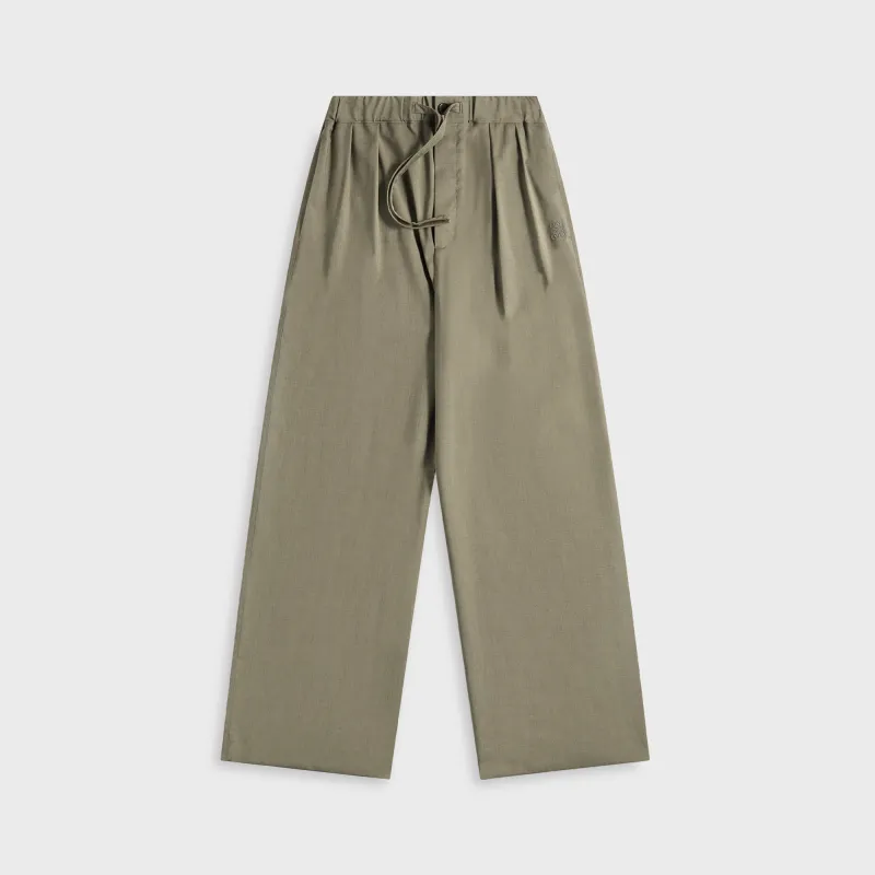 Loewe Drawstring Trousers - Khaki Green sold by Kith