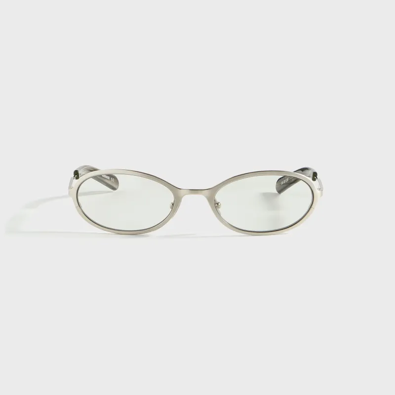 Flatlist Cohen - Brushed Silver / Transparent Grey Lens sold by Kith