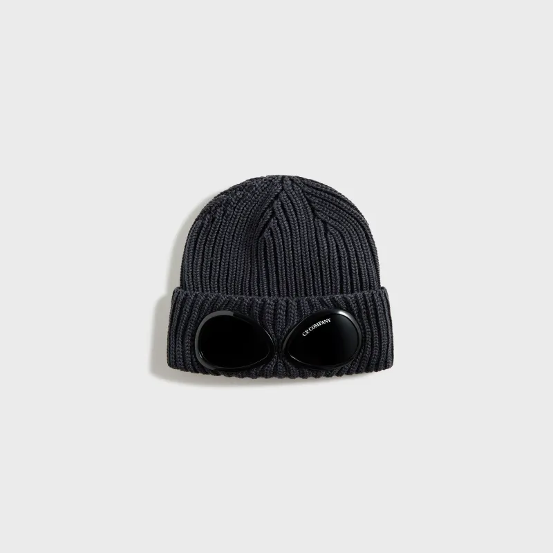 C.P. Company Accessories Knit Cap in Extrafine Merino Wool - Ebony made by C.P. Company