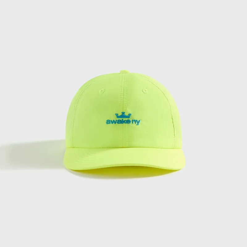 Awake NY Logo Nylon Cap - Lime Green sold by Kith