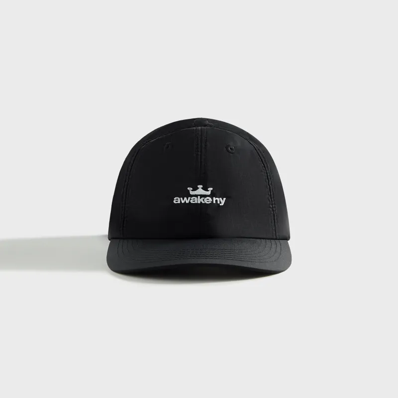 Awake NY Logo Nylon Cap - Black sold by Kith