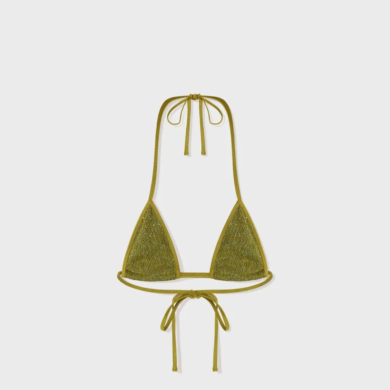 Asta Resort Lio Bikini Top - Olive Oil Sequin sold by Kith