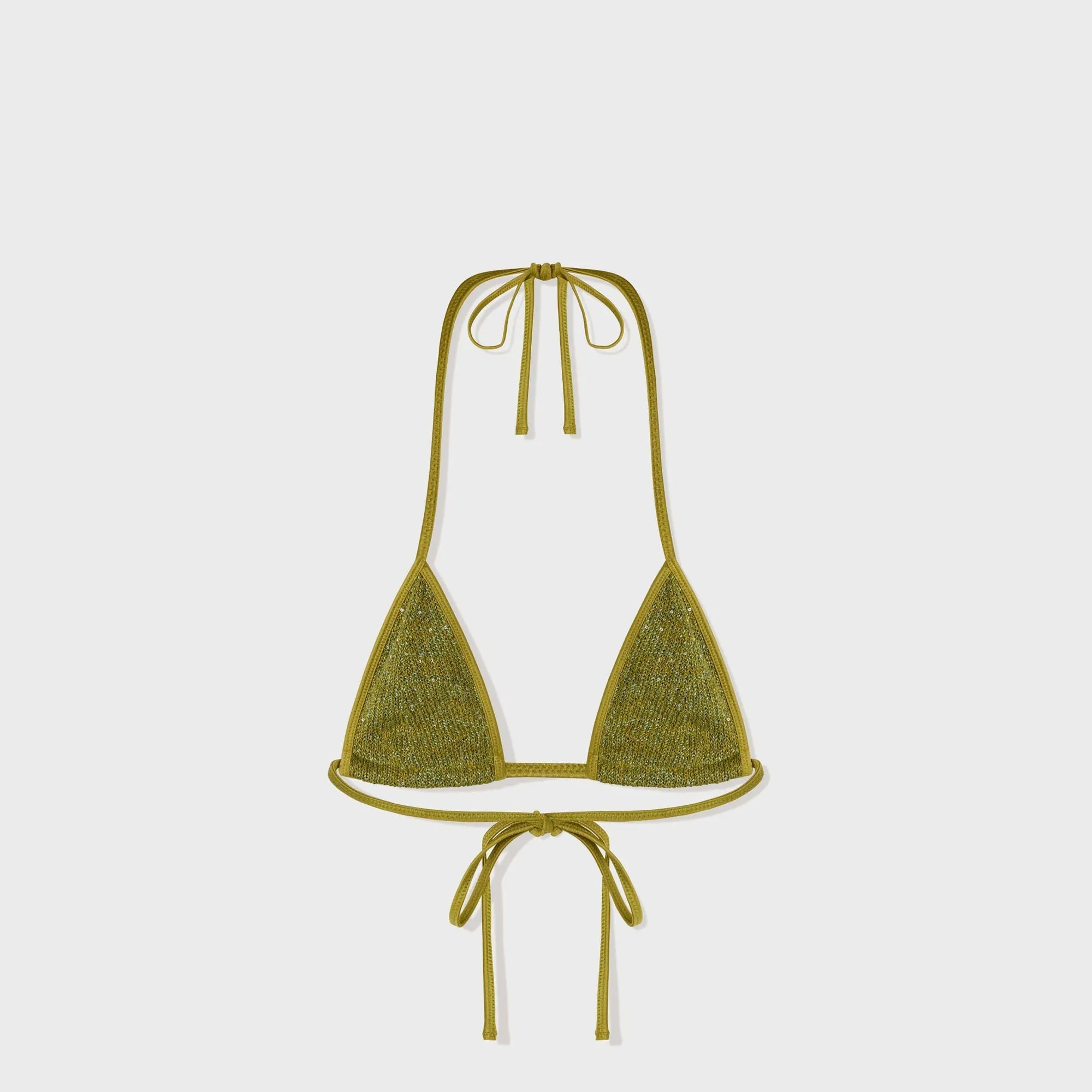 Asta Resort Lio Bikini Top - Olive Oil Sequin sold by Kith