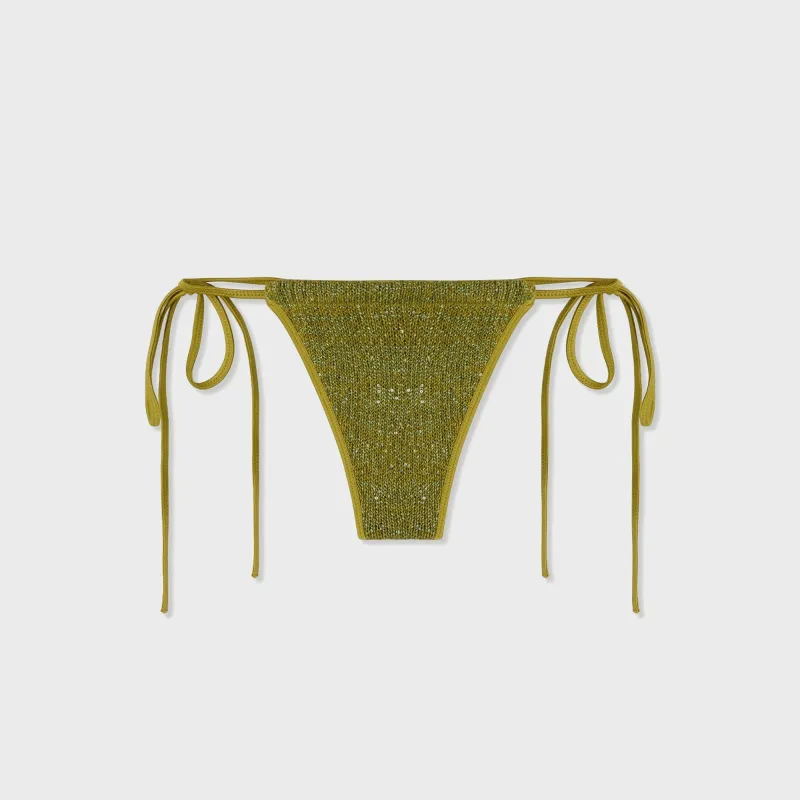 Asta Resort Lio Bikini Bottom - Olive Oil Sequin sold by Kith