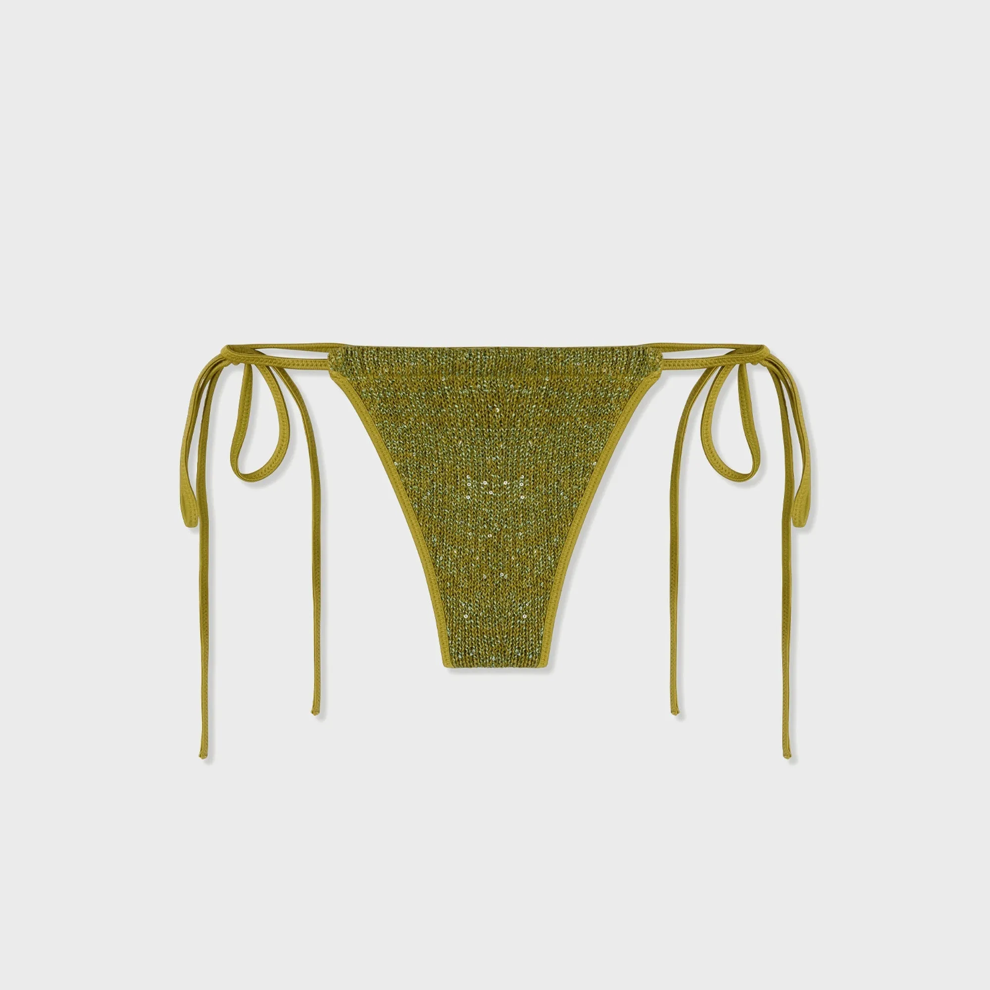 Asta Resort Lio Bikini Bottom - Olive Oil Sequin sold by Kith