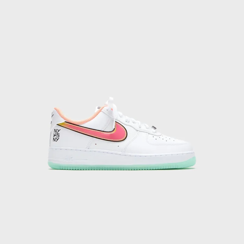 Nike Air Force 1 '07 - White / Crimson Pulse / Green Glow sold by Kith