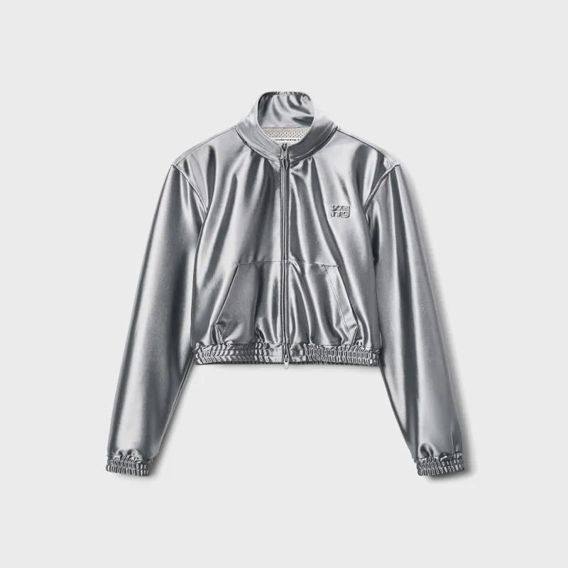 Alexander Wang Shrunken Zip-Up Jacket - Alloy sold by Kith