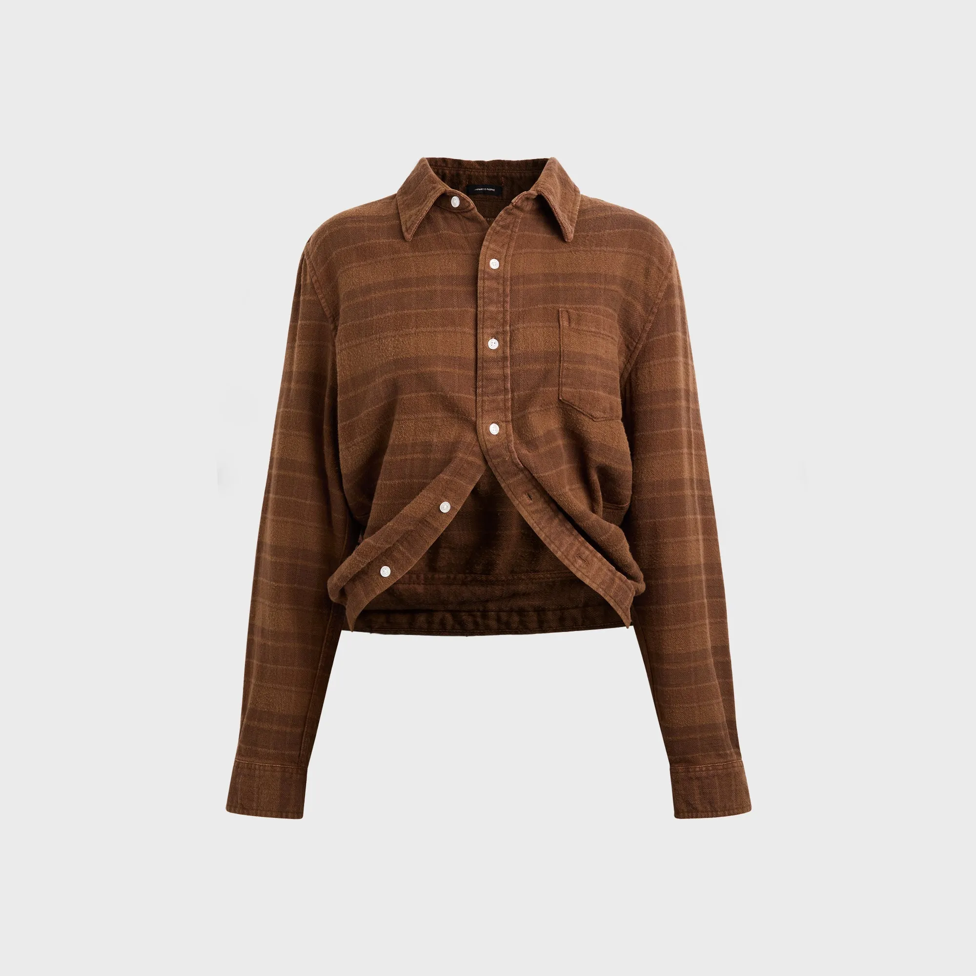 R13 Wrap Around Shirt - Plaid Brown sold by Kith