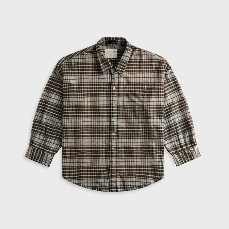 R13 Shredded Seam Drop - Blue Plaid sold by Kith