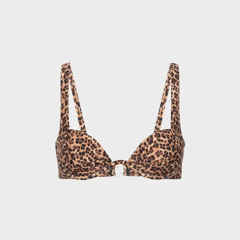 Miaou Cora Bikini Top - Leopard sold by Kith