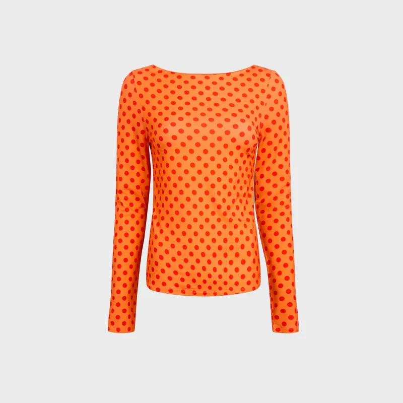 Miaou Amelia Top - Red Polka Dot sold by Kith