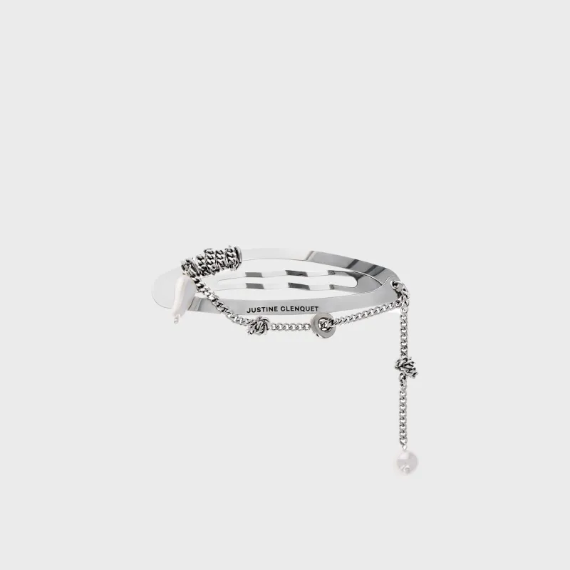 Justine Clenquet Liam Hair Clip - Palladium made by Justine Clenquet