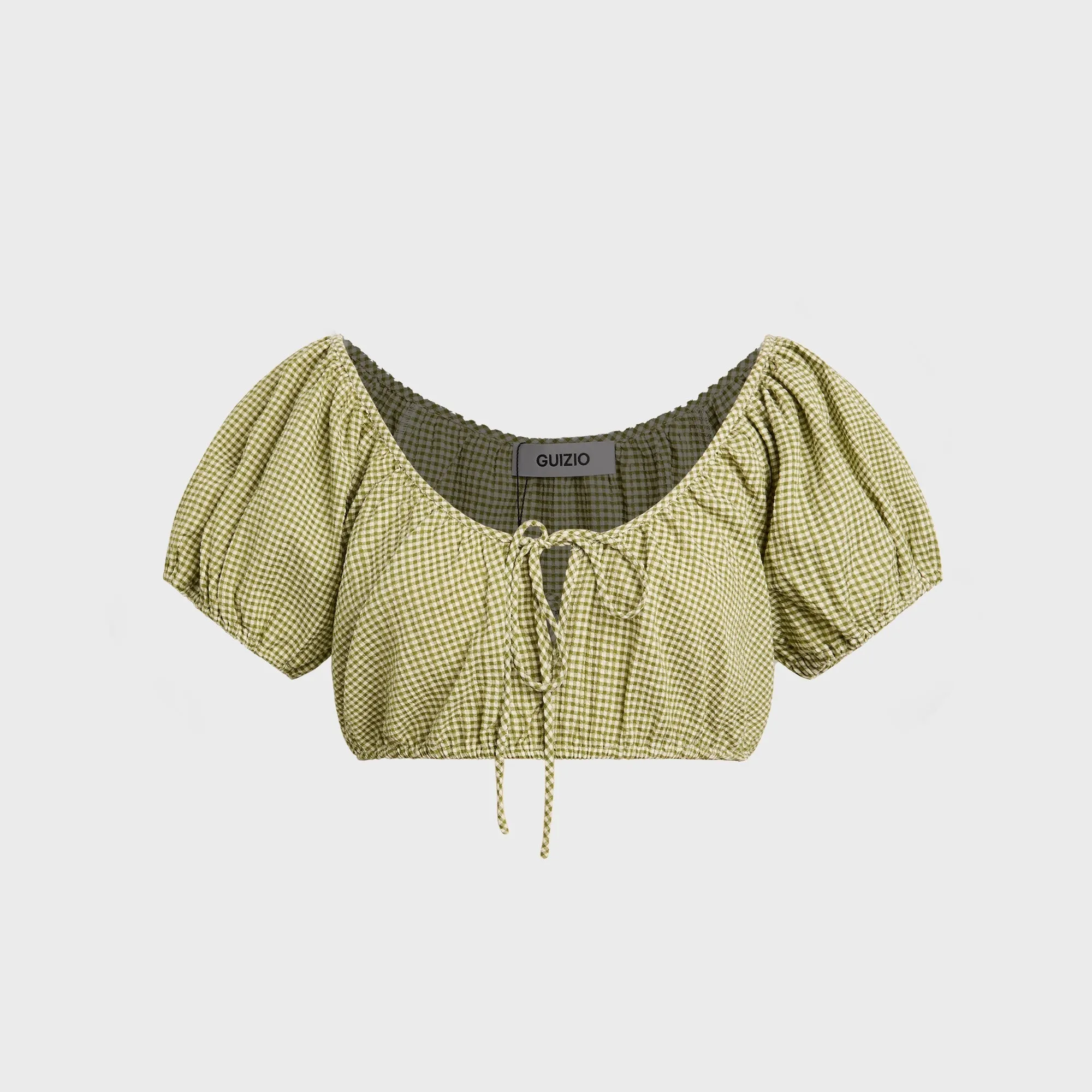 GUIZIO Ravello Gingham Top - Green sold by Kith