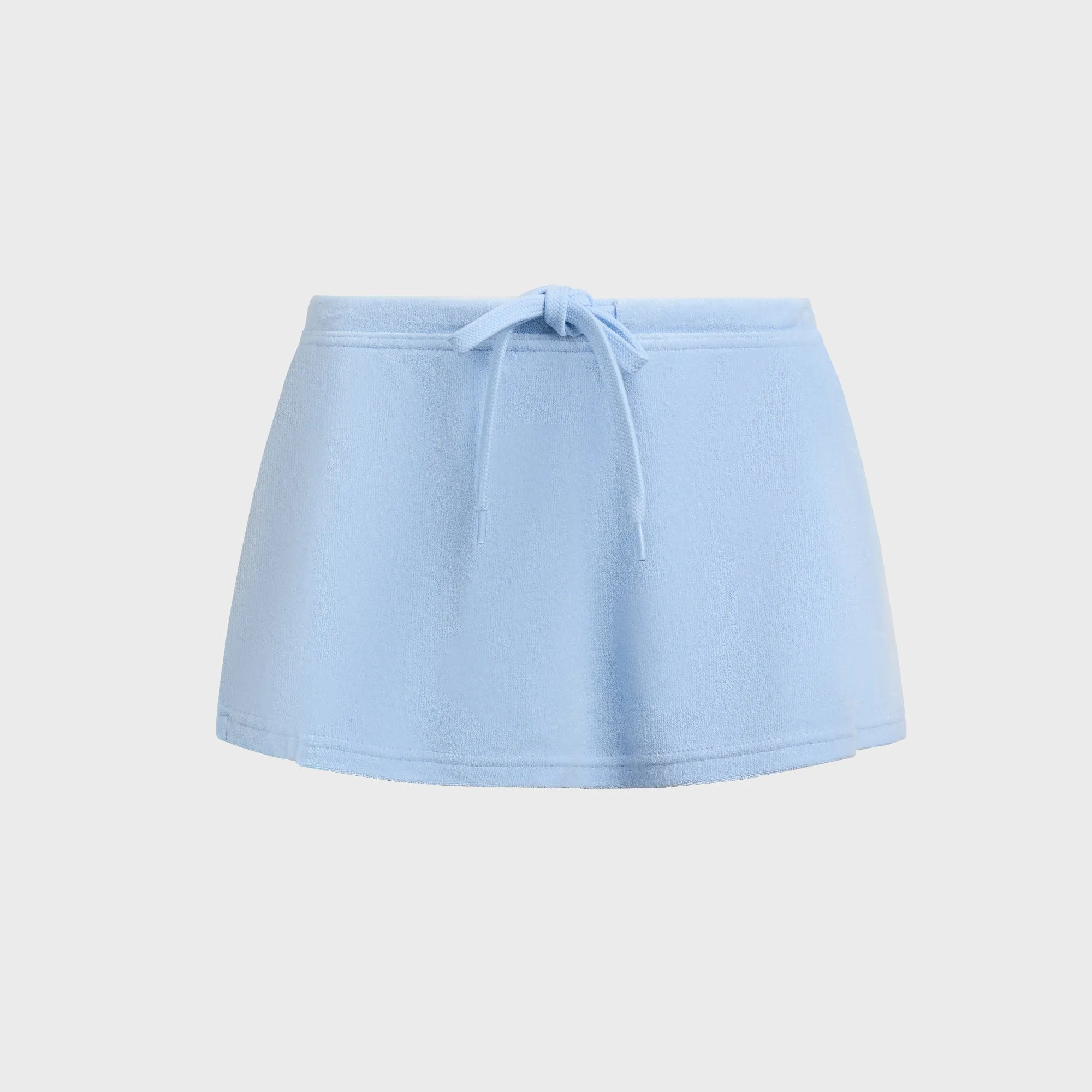 GUIZIO Dani Terry Mini Skort - Powder Blue sold by Kith