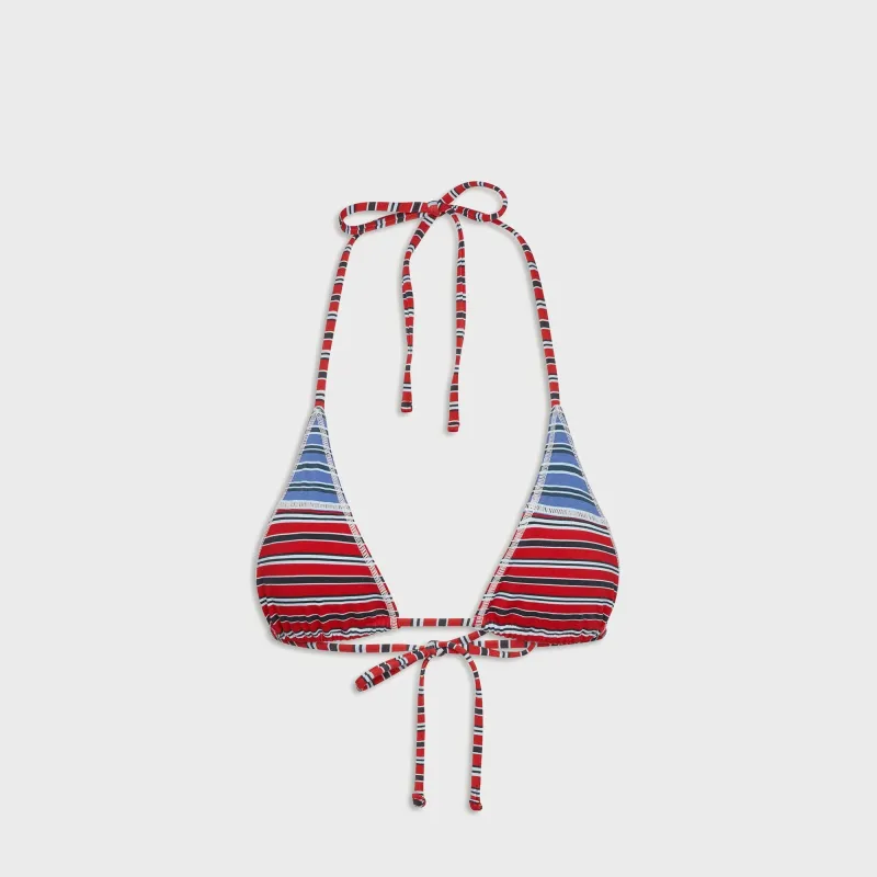 Frankies Bikinis Paradise Cotton Top - Red Summer Stripe sold by Kith