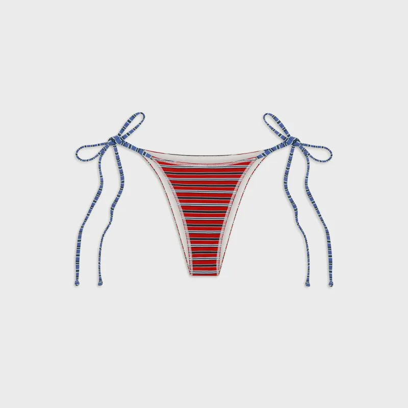 Frankies Bikinis Mackenzie Cotton Bottom - Red Summer Stripe sold by Kith