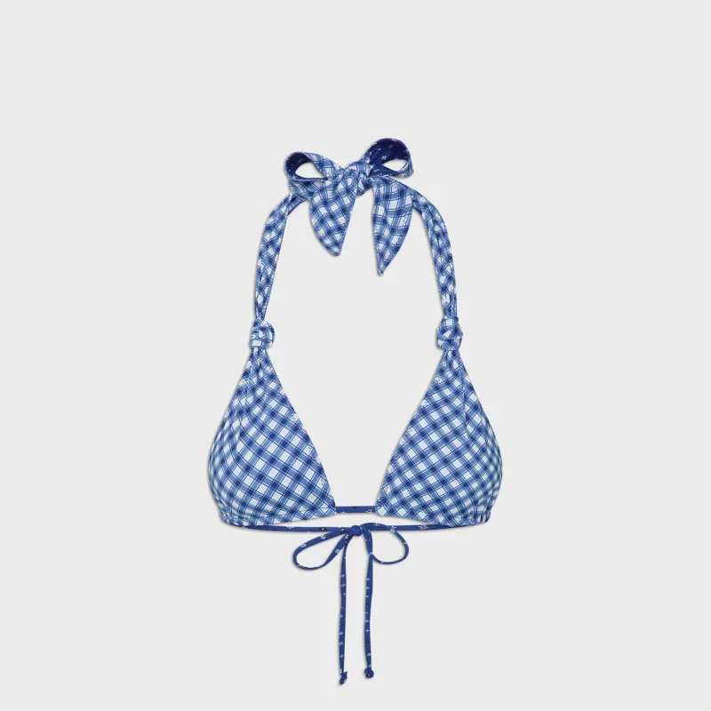 Frankies Bikinis Kealy Top - Starry Gingham Print sold by Kith