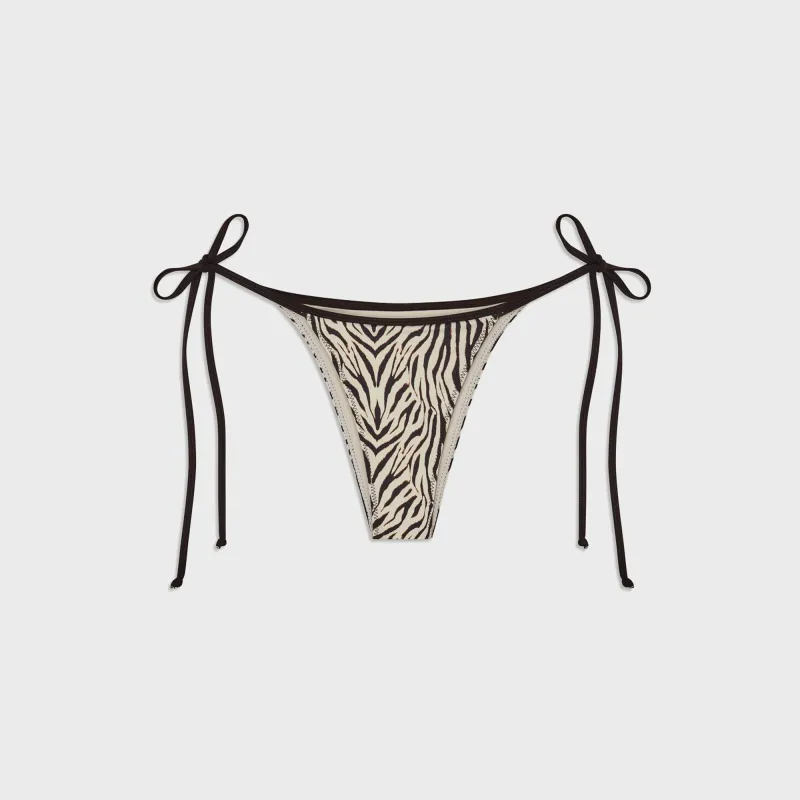 Frankies Bikinis Mackenzie Bottom - Zebra Print sold by Kith