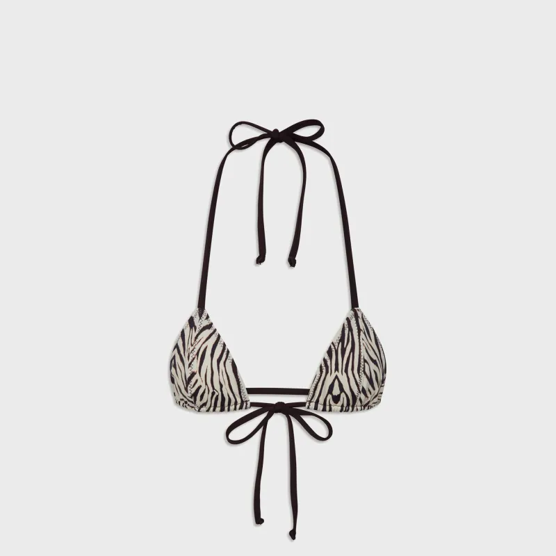 Frankies Bikinis Coastal Top - Zebra Print sold by Kith