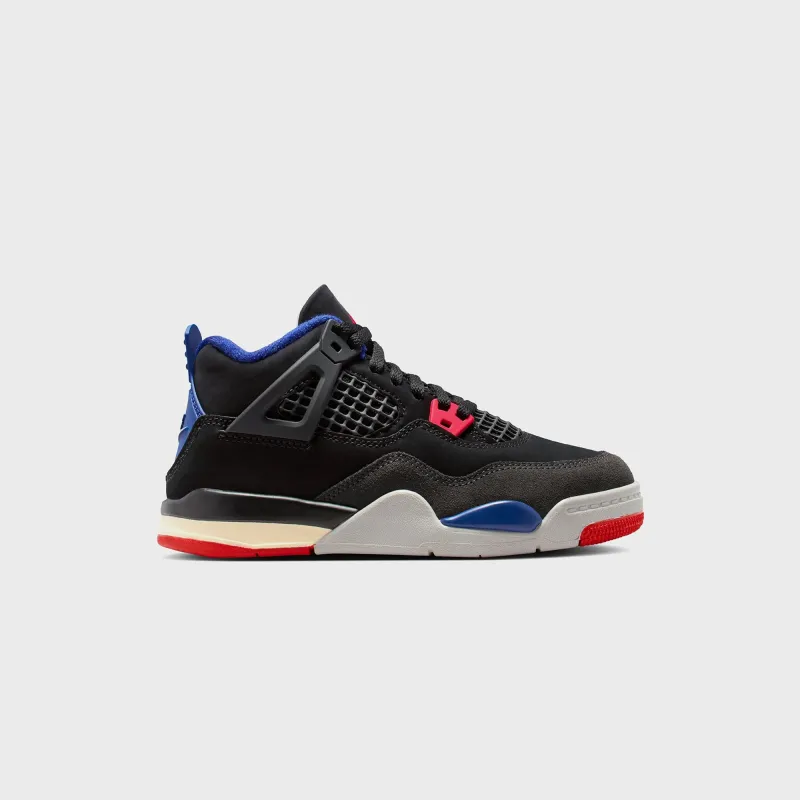 Jordan PS Air Jordan 4 Retro OG Rare Air - Black / Fire Red / Deep Royal Blue /  Dark Smoke Grey / Tech Grey sold by Kith