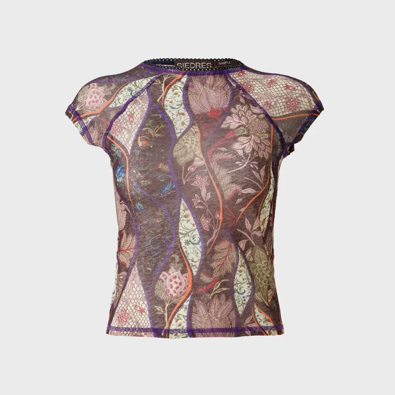 Siedres Printed Mesh Semi-Sheer Top - Multi sold by Kith