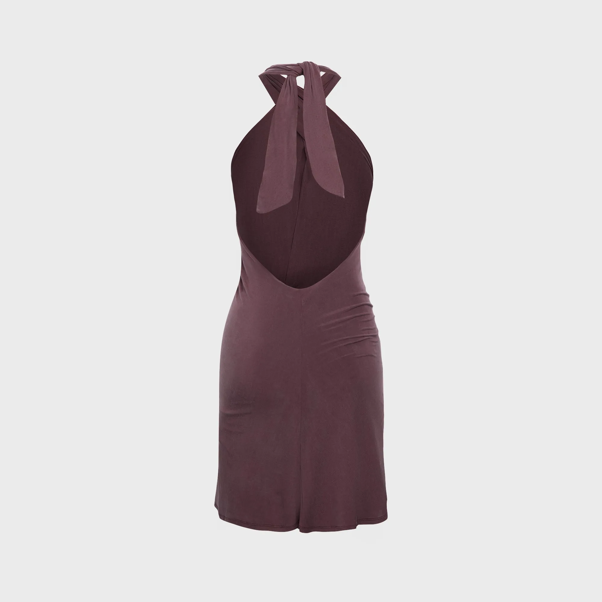 Peachy Den Kylie Halter Knot Dress - Mahogany sold by Kith product image thumbnail 2