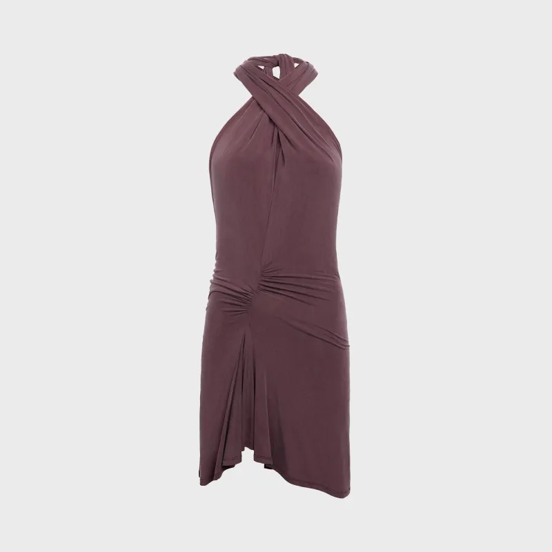 Peachy Den Kylie Halter Knot Dress - Mahogany sold by Kith