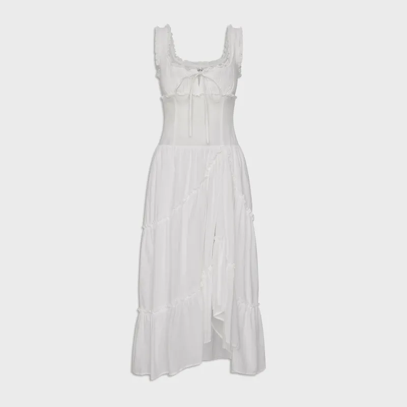 Frankies Bikinis Keepsake Gauze Maxi Dress - Daisy White sold by Kith