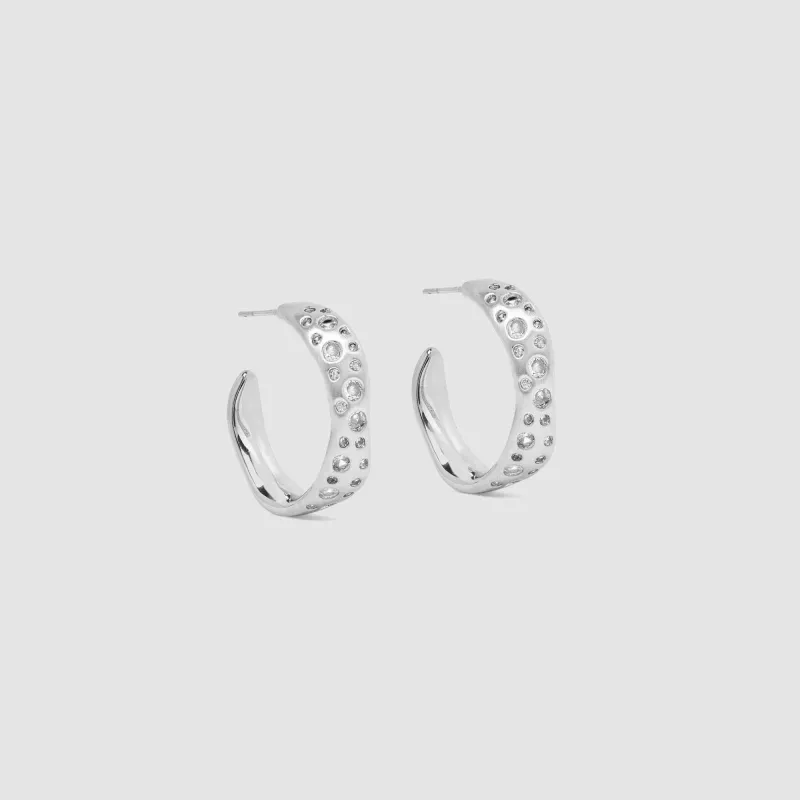 Black Suede Studio Wave Earring - Silver sold by Kith