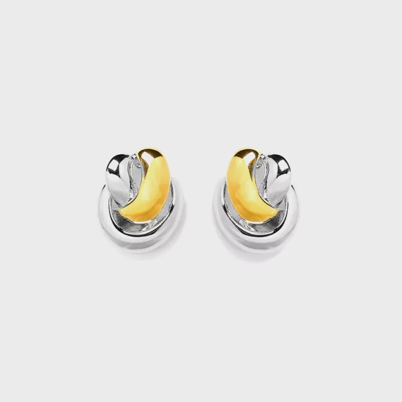 Black Suede Studio Knot Earring - Silver / Gold sold by Kith