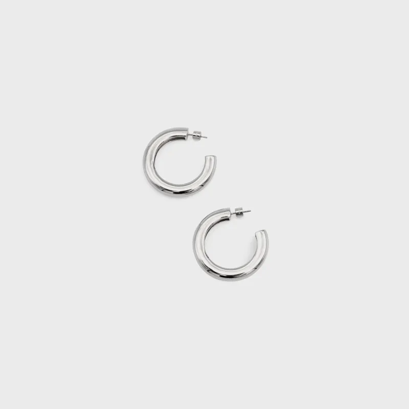 Black Suede Studio Classic Hoop - Silver / Gold sold by Kith