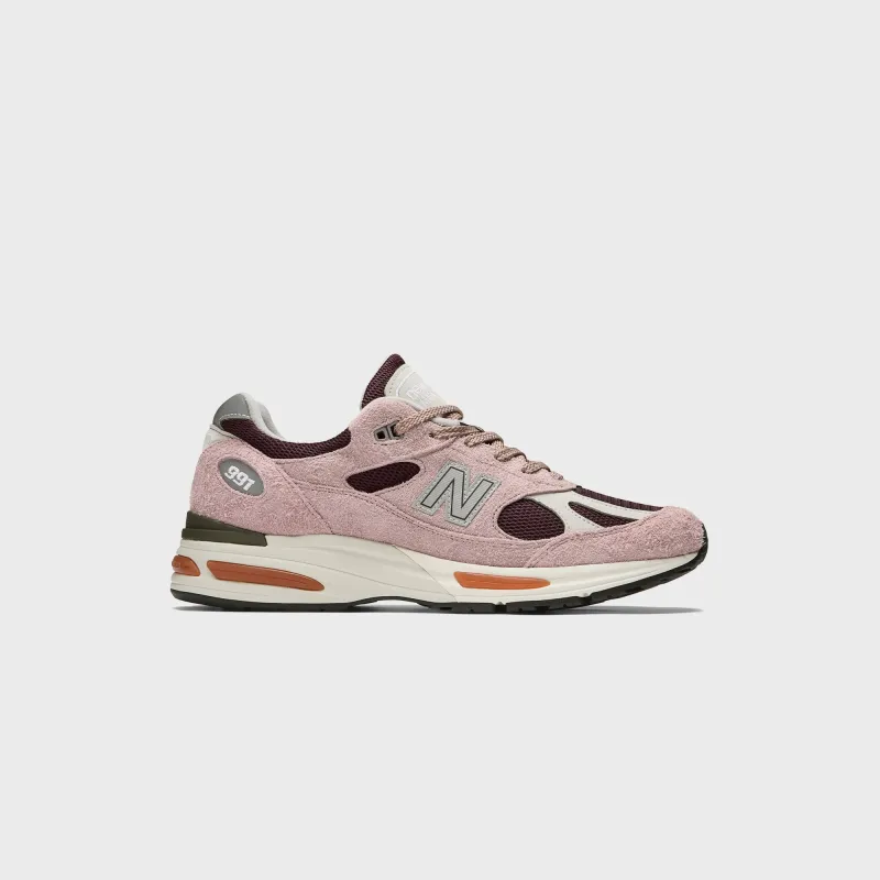 New Balance Made in UK 991v2 - Deauville Mauve / Fig / Oyster Mushroom sold by Kith