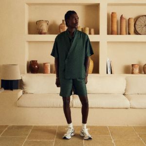 Kith Monogram Silk Thompson Crossover Shirt - Stadium sold by Kith