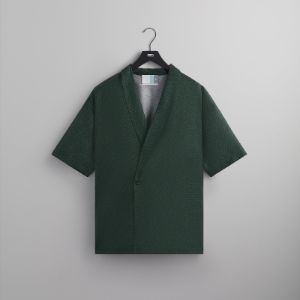 Kith Monogram Silk Thompson Crossover Shirt - Stadium sold by Kith